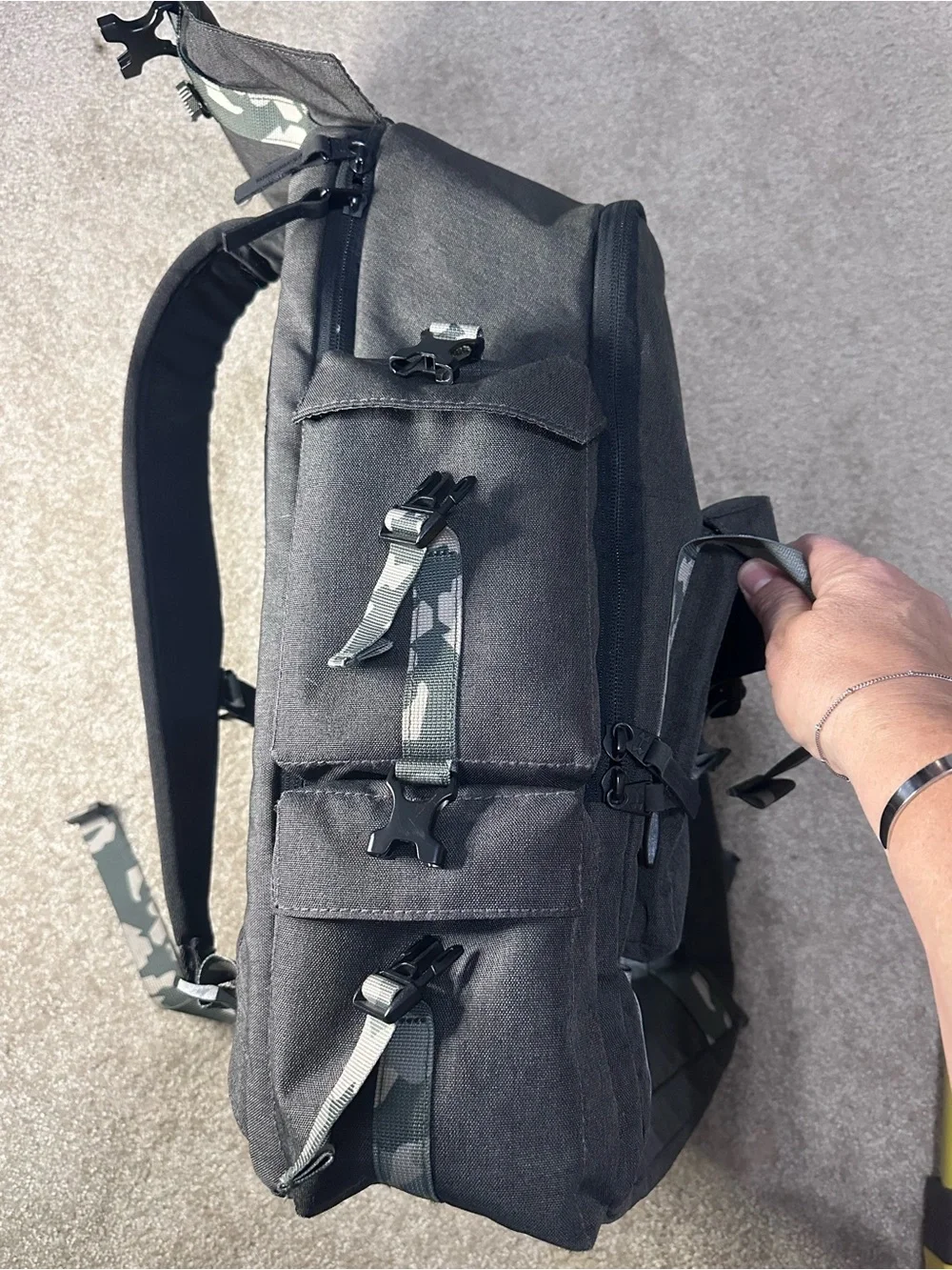 Under Armour Project Rock Men's Black with Gray Camo Accent Backpack